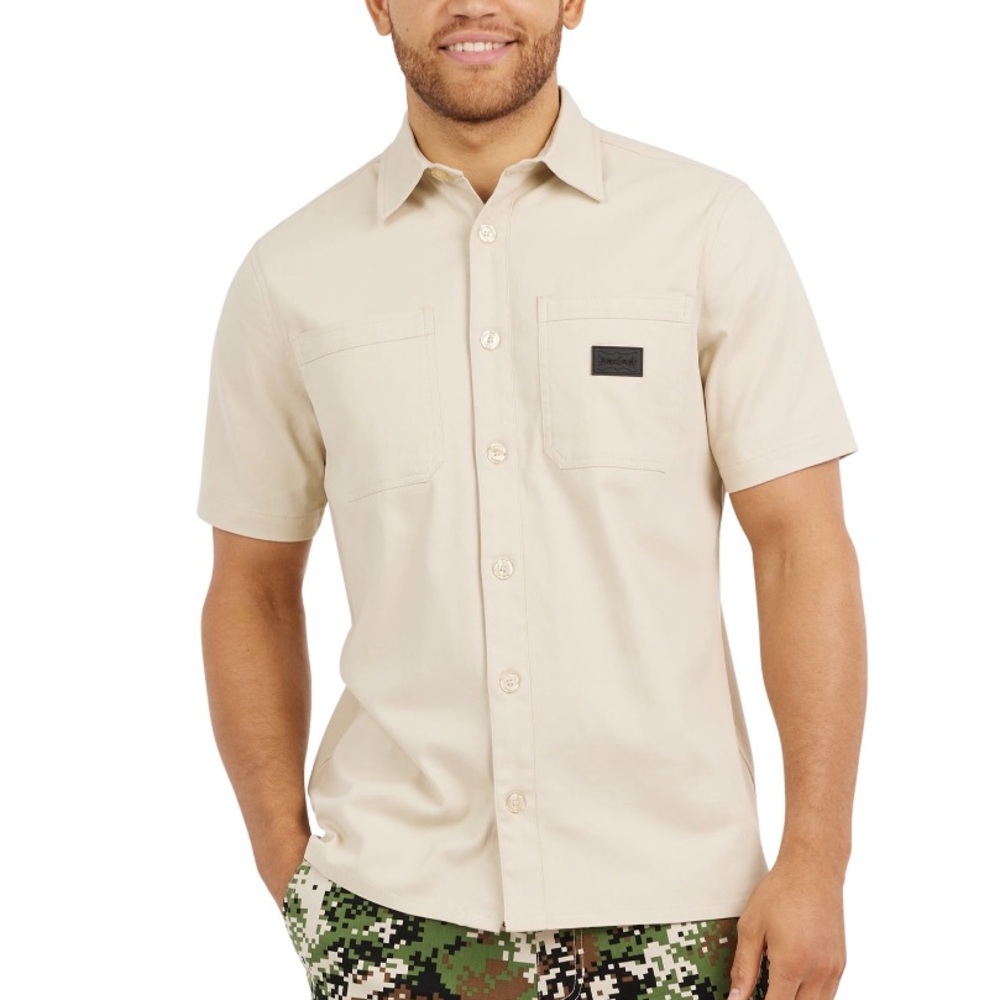 Dogg Supply by Snoop Dogg Men's Classic Fit Short Sleeve Button Down Shirt